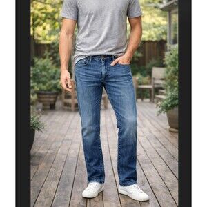 Lucky Brand 121 Slim Jeans Mens 34x30 36x28 Medium Wash Stretch Denim Faded EUC